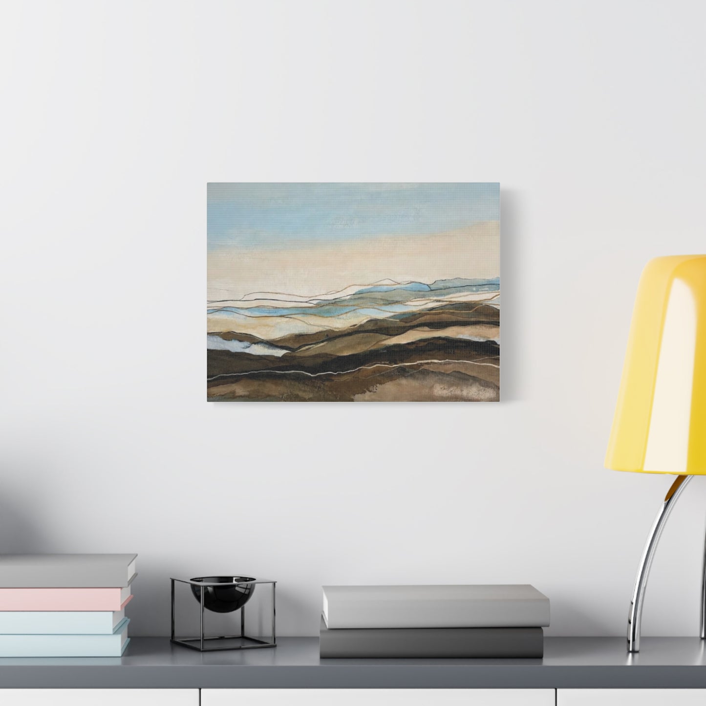 Abstract Coastal Landscape Matte Canvas – Stretched Wall Art