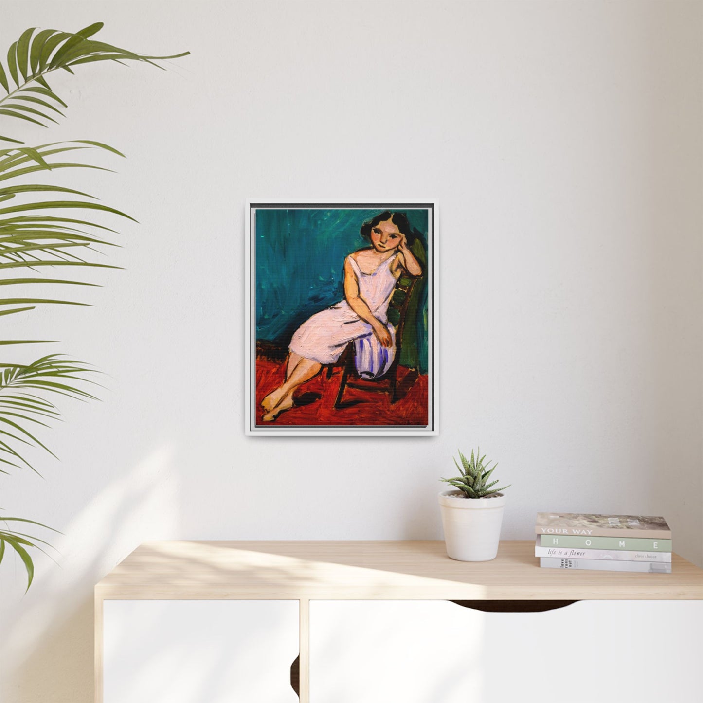 Jeune Fille assise by Henri Matisse Framed Matte Canvas Wall Art