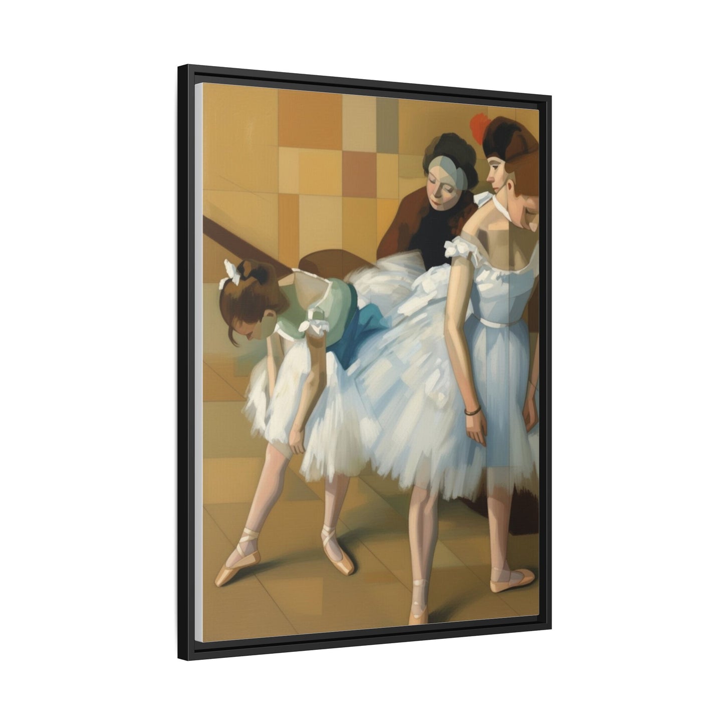 Ballet Dancers Matte Framed Canvas – Impressionist Dance Wall Art