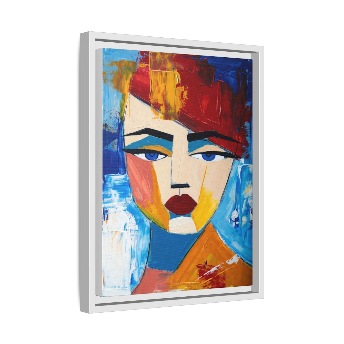 Abstract Colorful Portrait Framed Canvas Art