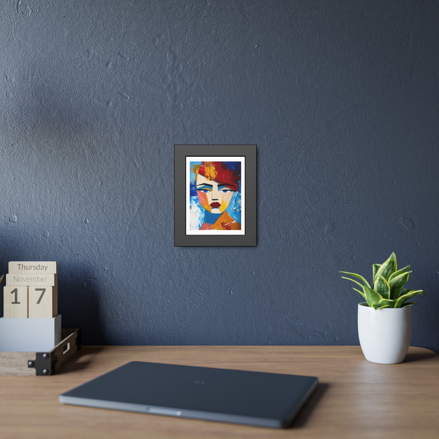 Abstract Colorful Face Framed Poster — Modern Pop Art Wall Print