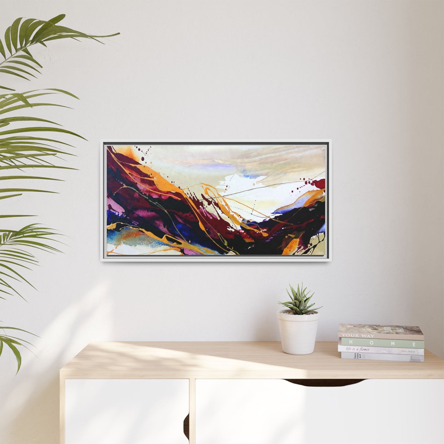 Abstract Flow Matte Canvas Framed Wall Art