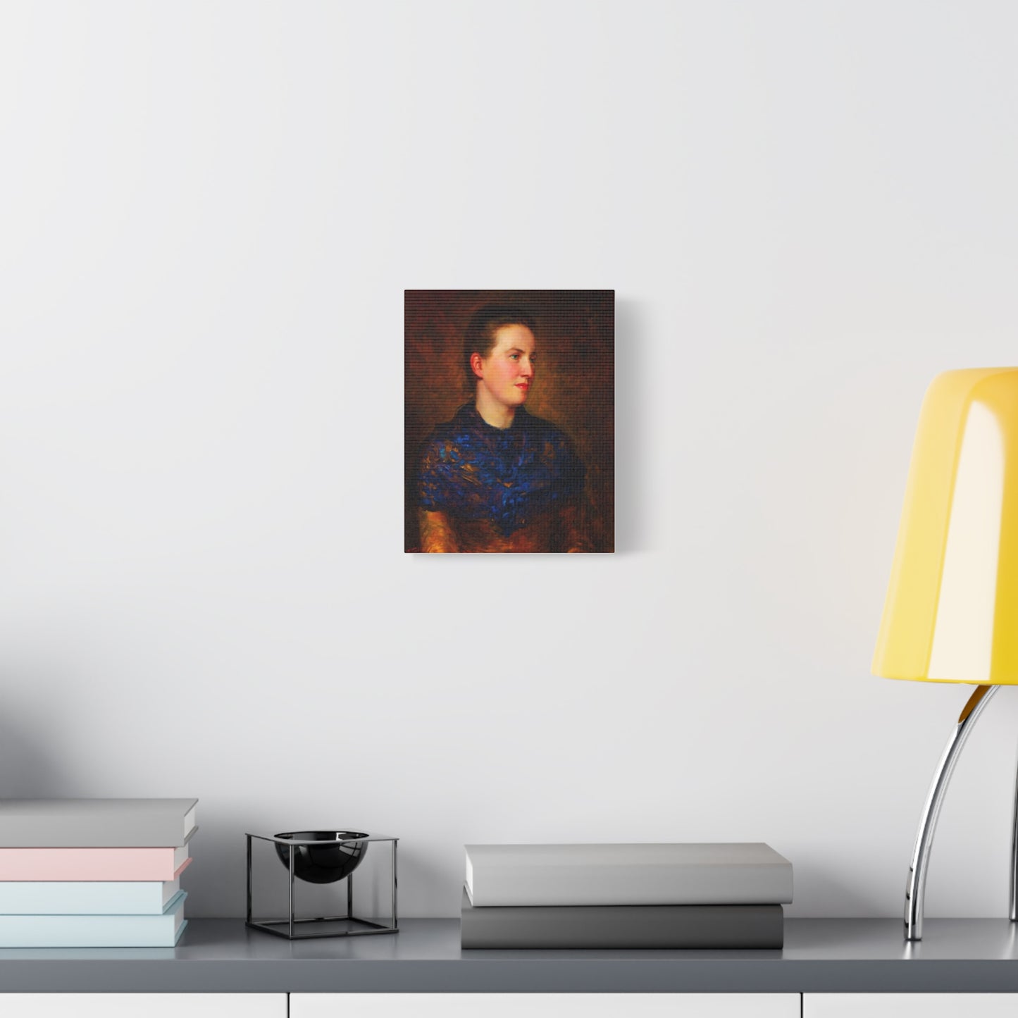 Portrait Canvas Print — Vintage Woman Oil Painting on Stretched Matte Canvas
