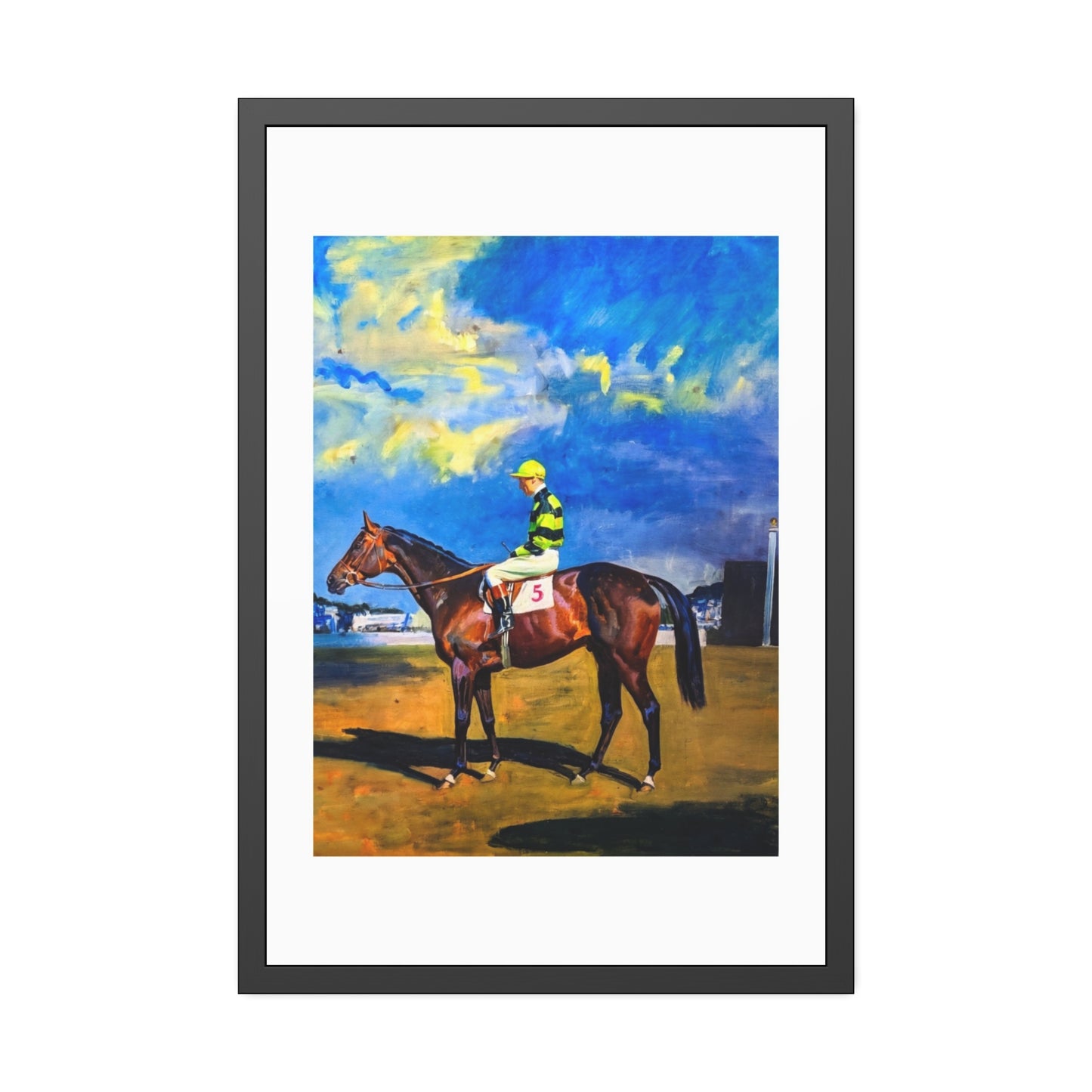 Framed Poster — Vintage Racehorse Jockey Art Print
