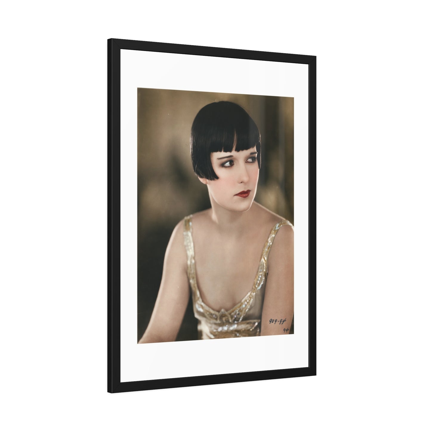 Vintage 1920s Louise Brooks Portrait Framed Poster — Art Deco Wall Print