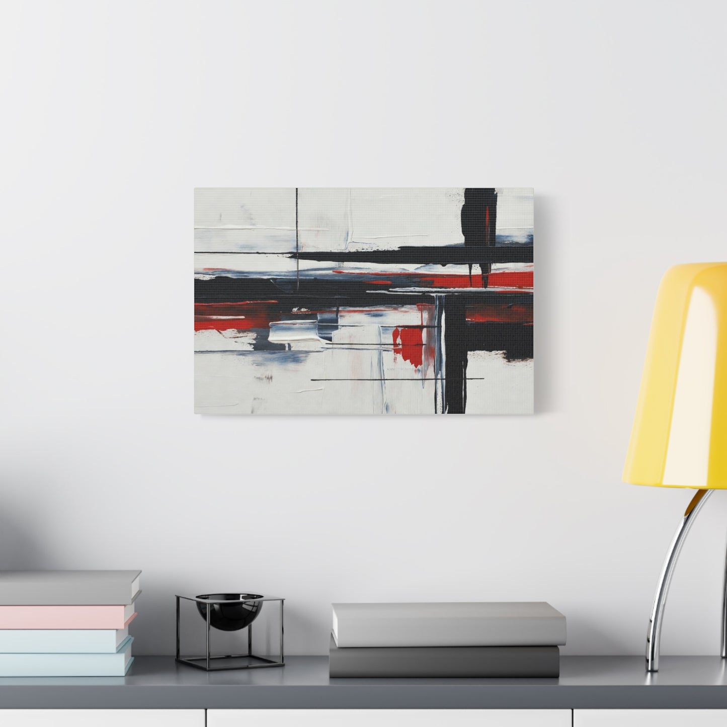 Abstract Red & Black Modern Canvas Art — Matte Stretched 1.25"