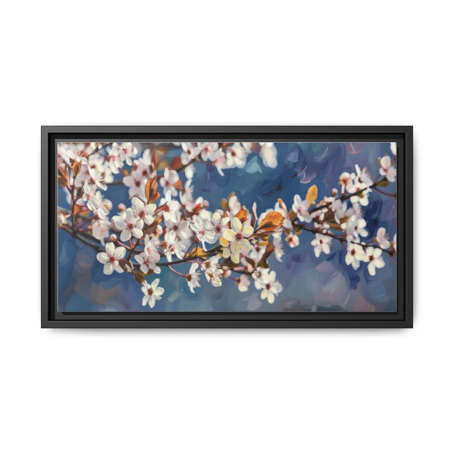 Framed Matte Canvas Print — Cherry Blossom Branch Wall Art