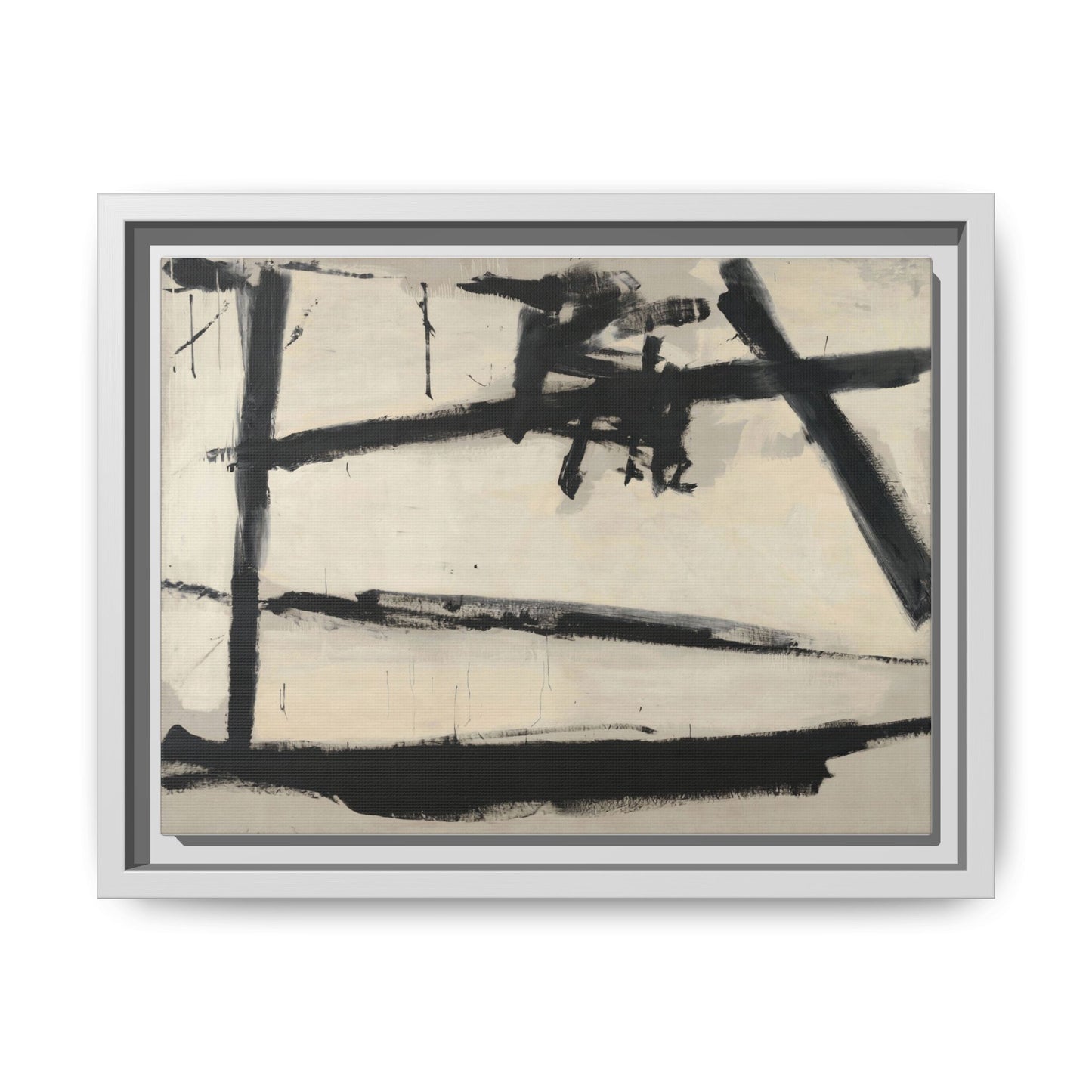 Painting Number 2 by Franz Kline Framed Abstract Canvas Art Print