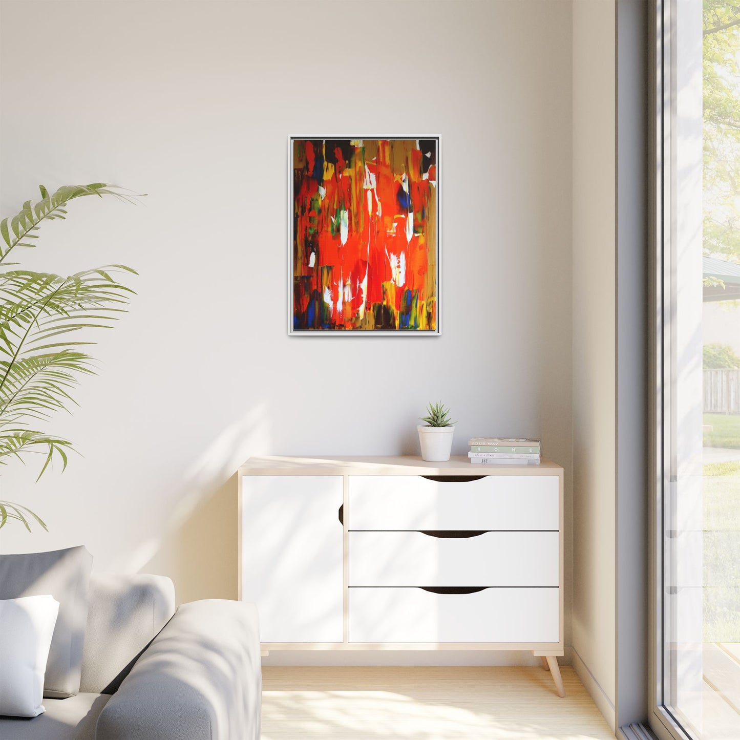 Burn baby burn by Norman Barrett Framed Matte Canvas Wall Art