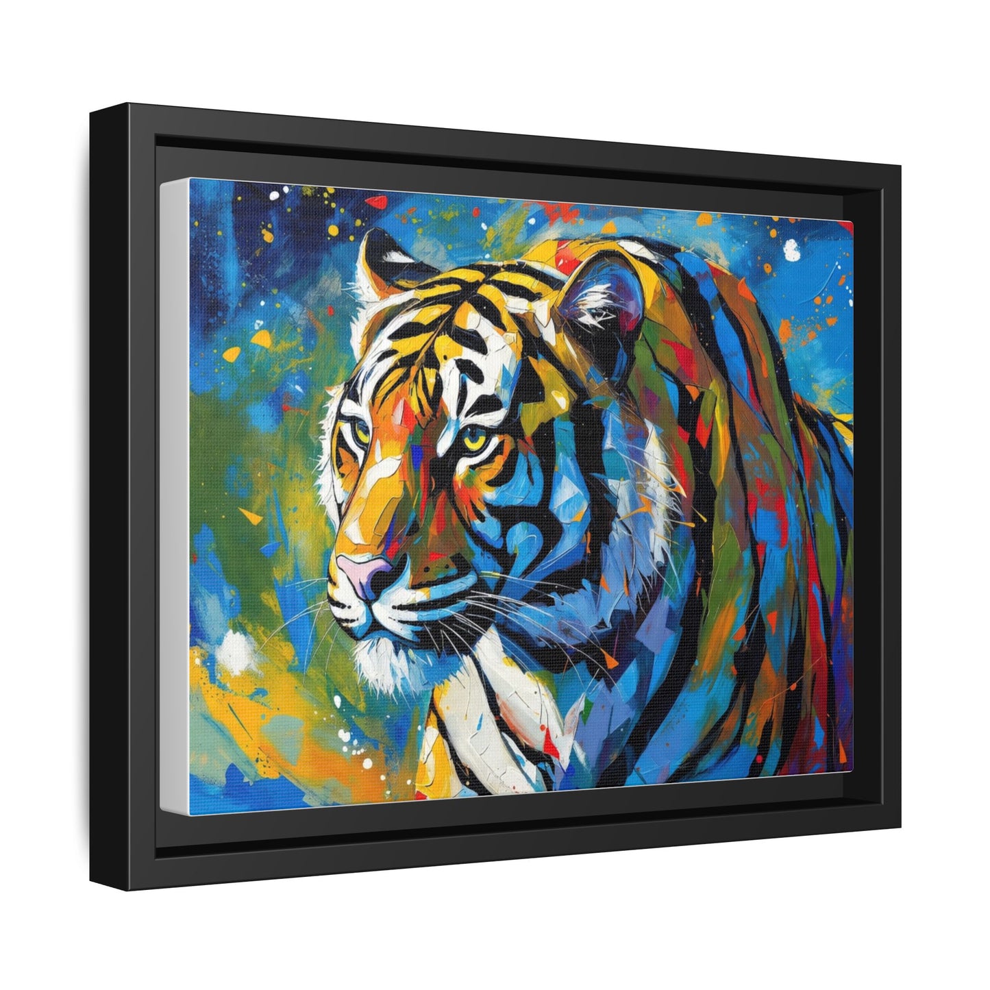 Colorful Tiger Matte Canvas Framed Art — Vibrant Wildlife Wall Decor