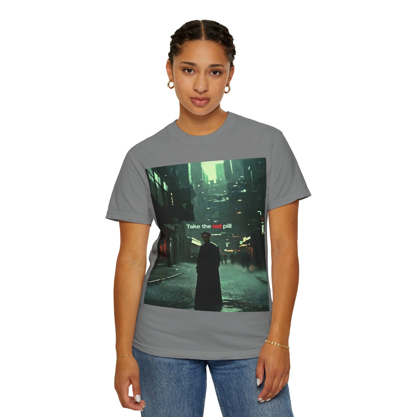 Take the Red Pill T-Shirt — Cyberpunk Noir Graphic Tee