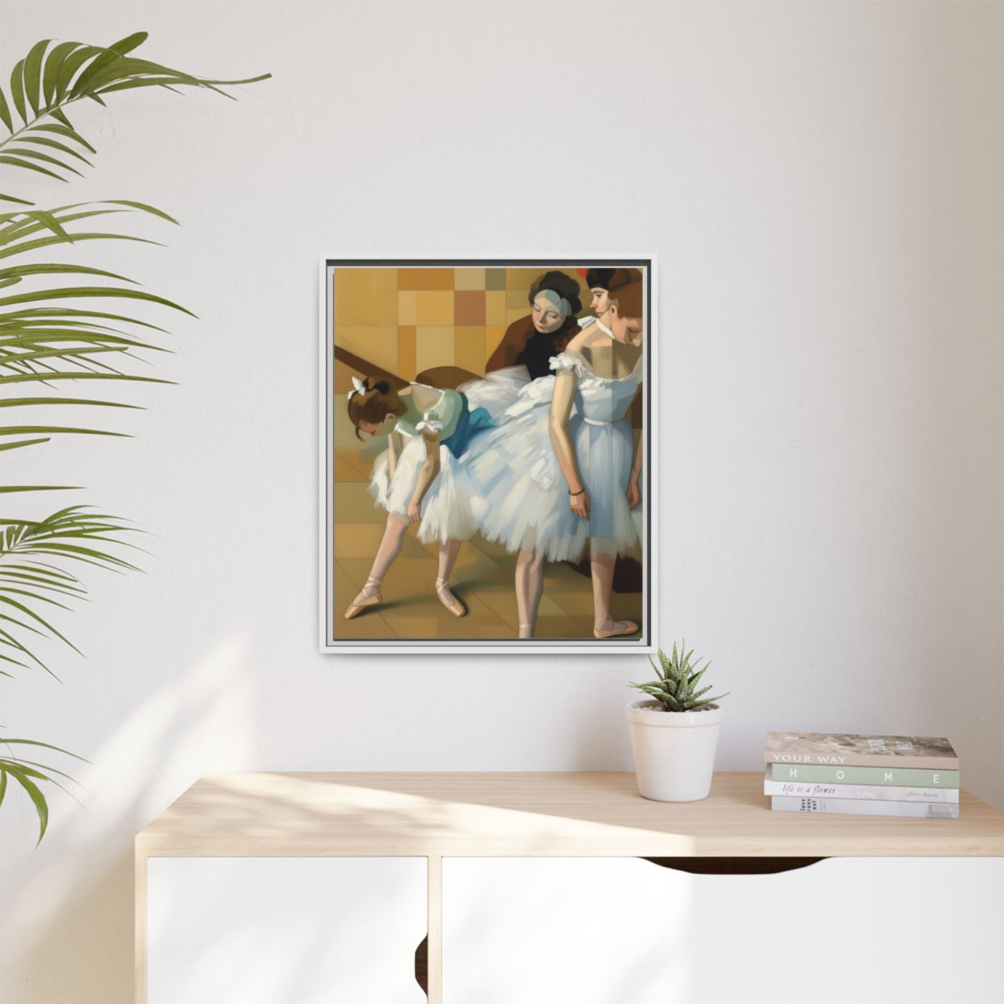 Ballet Dancers Matte Framed Canvas – Impressionist Dance Wall Art