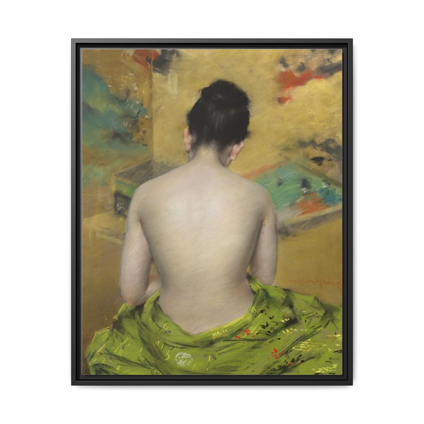 Study of Flesh Color and Gold by William Merritt Chase Framed Matte Canvas Art