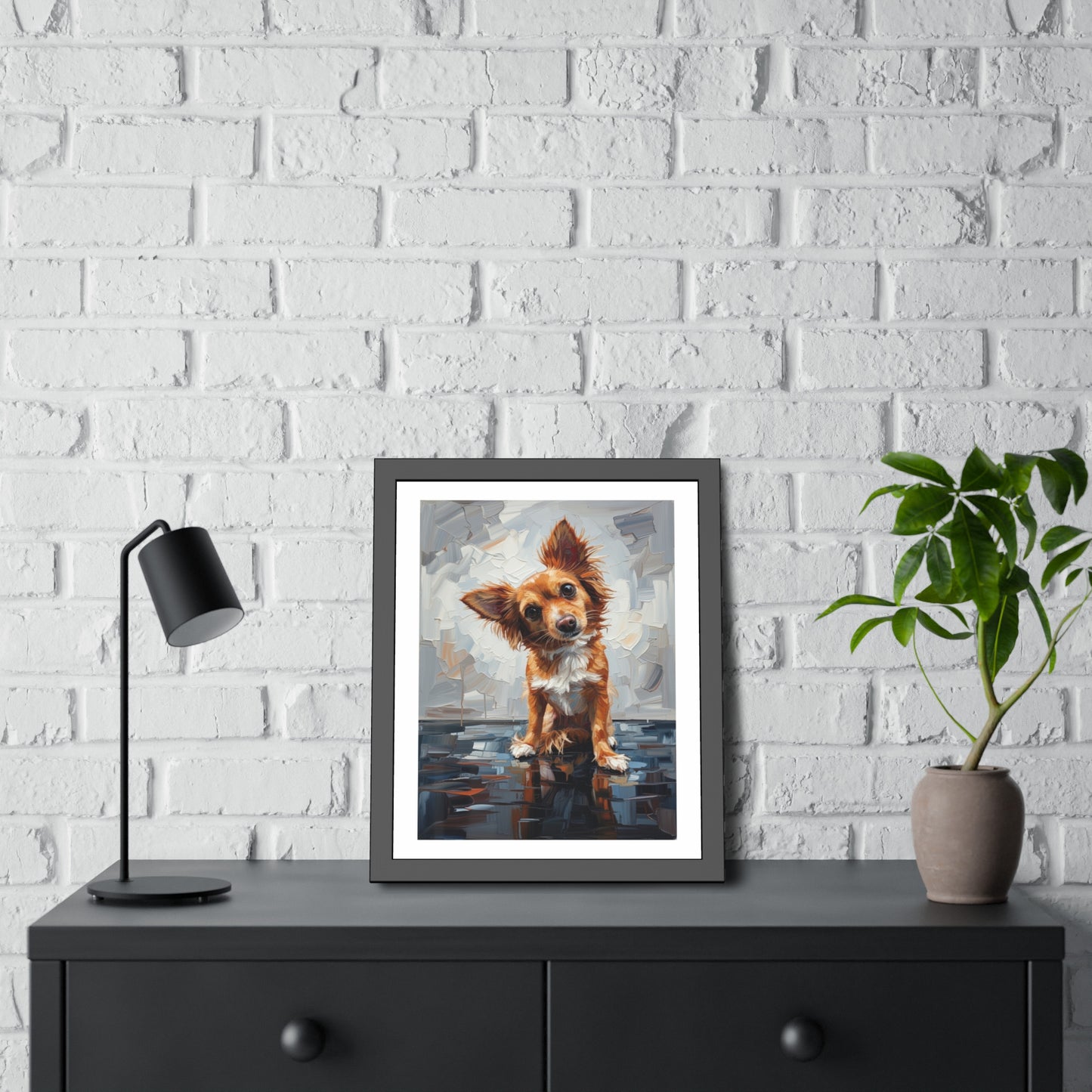 Dog Portrait Framed Poster — Cute Puppy Wall Art