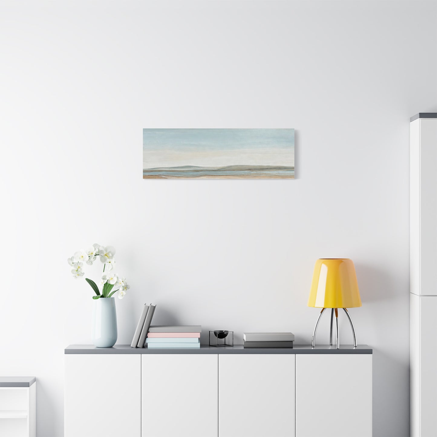 Coastal Pastel Landscape Canvas — Matte Stretched Wall Art