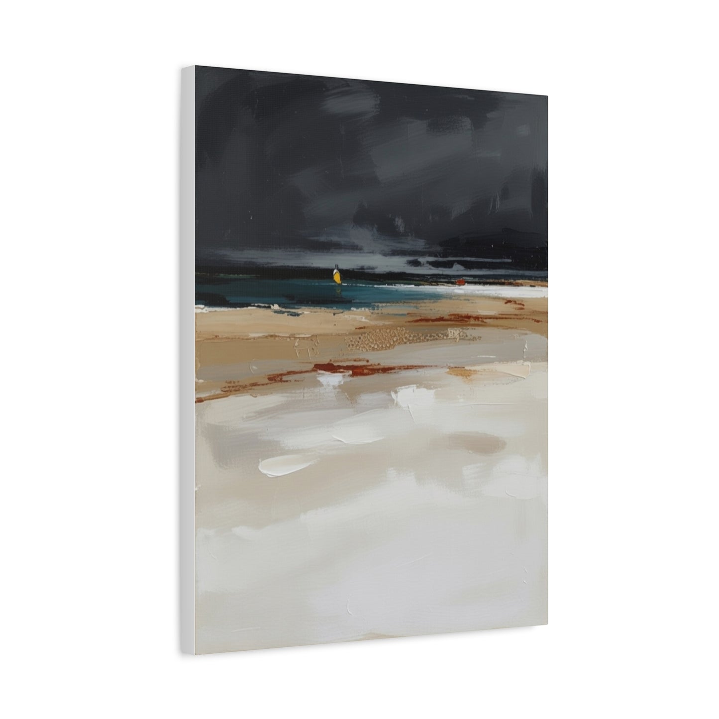 Beachscape Canvas Art — Stormy Seascape Matte Stretched Wall Art