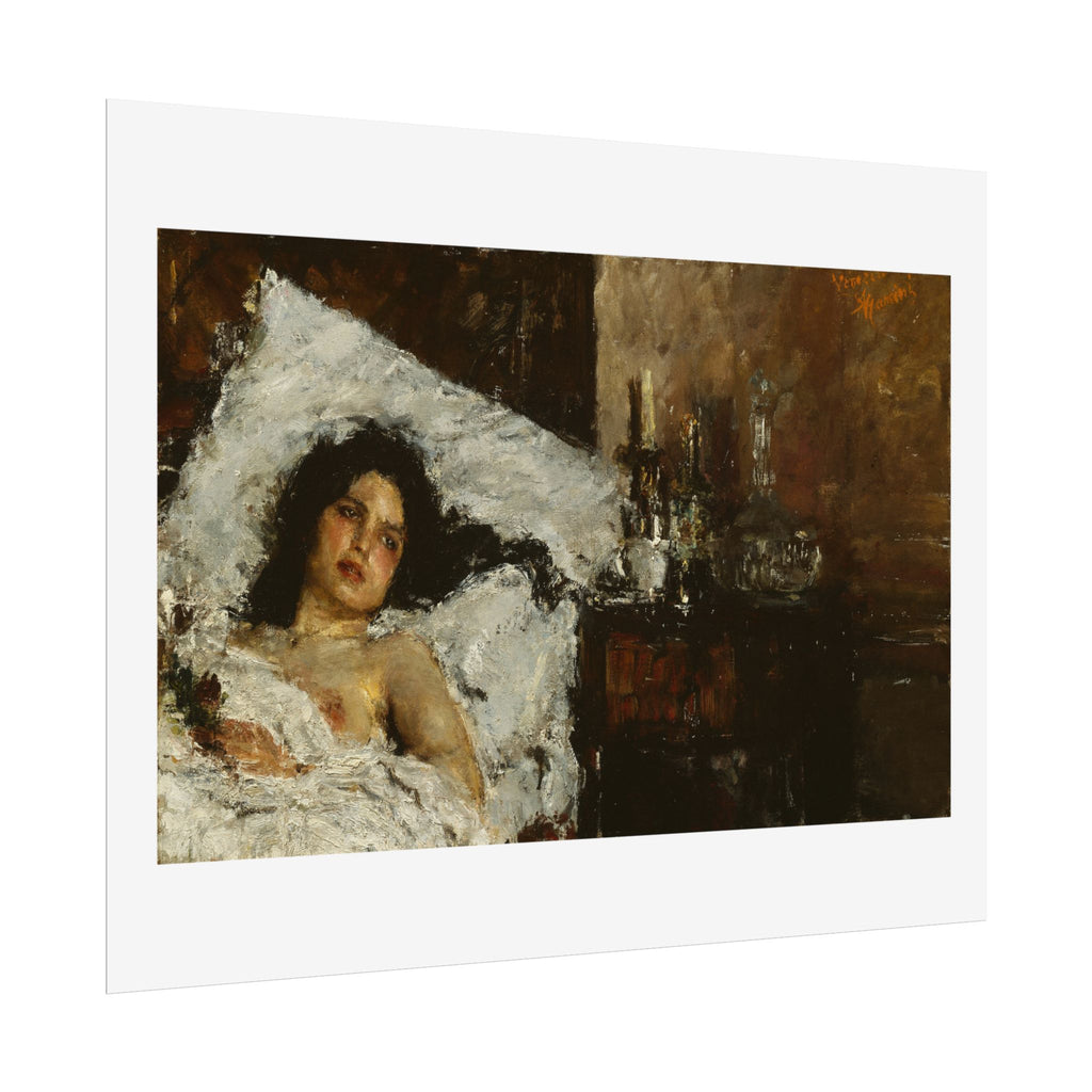 Resting by Antonio Mancini Wall Art Print