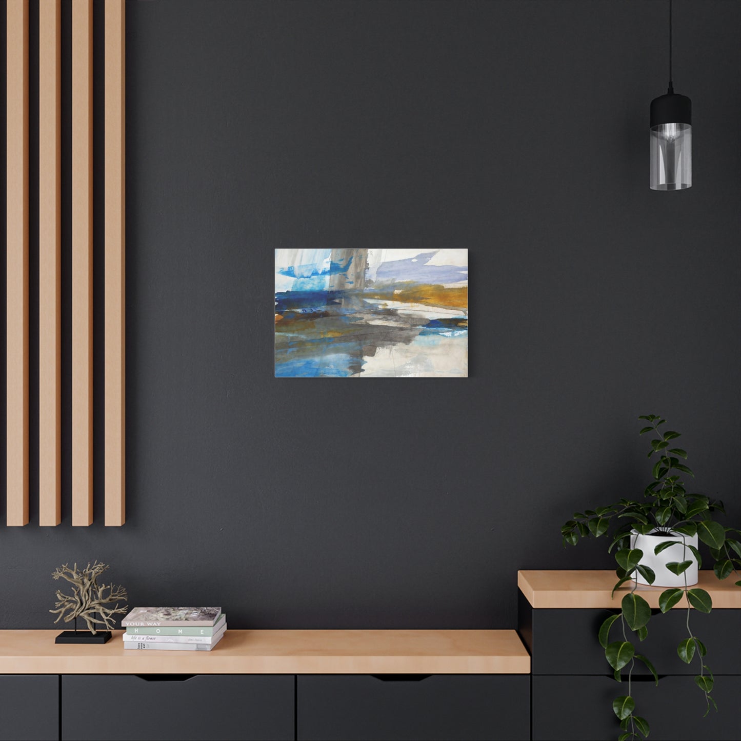 Abstract Coastal Blue Matte Canvas Print — Stretched 1.25" Wall Art