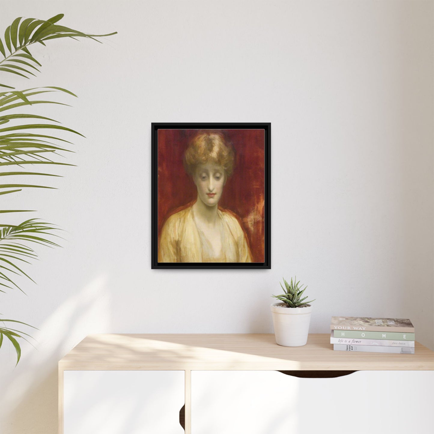 Mrs Williams by Lord Frederic Leighton Framed Matte Canvas Portrait Wall Art Print