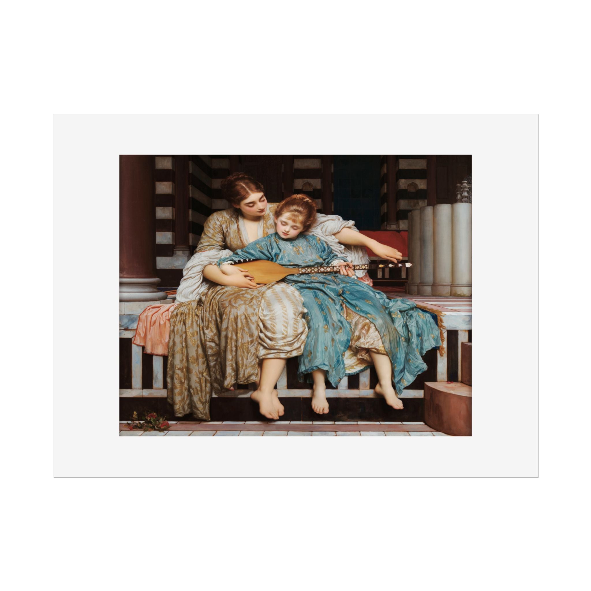 Music Lesson by Frederic Leighton Wall Art Print