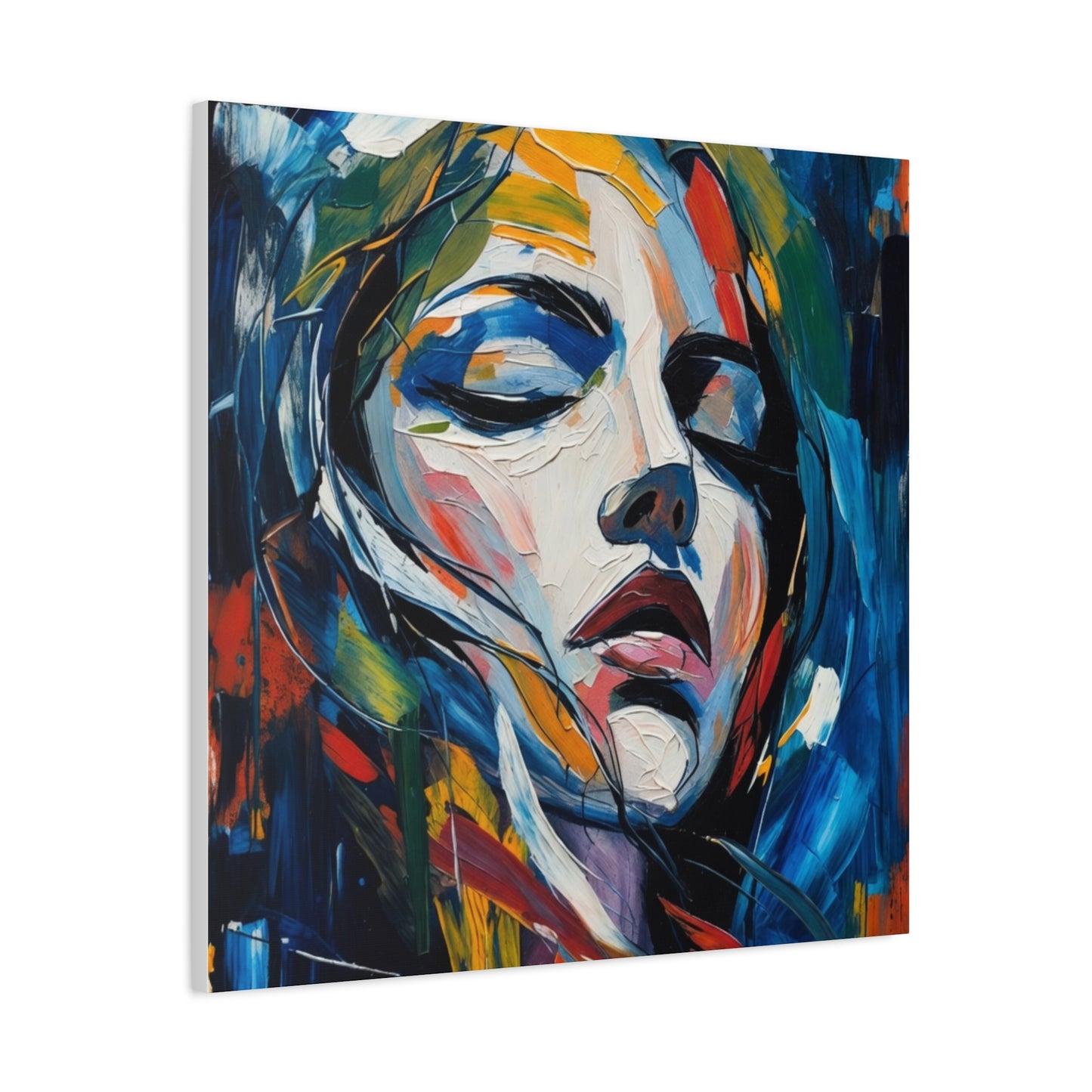 Abstract Colorful Woman Portrait Canvas