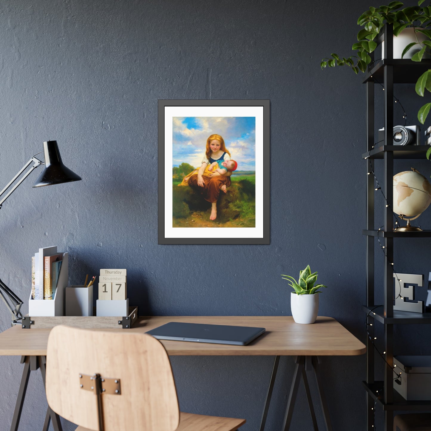 Framed Poster — Vintage Mother & Child Art Print