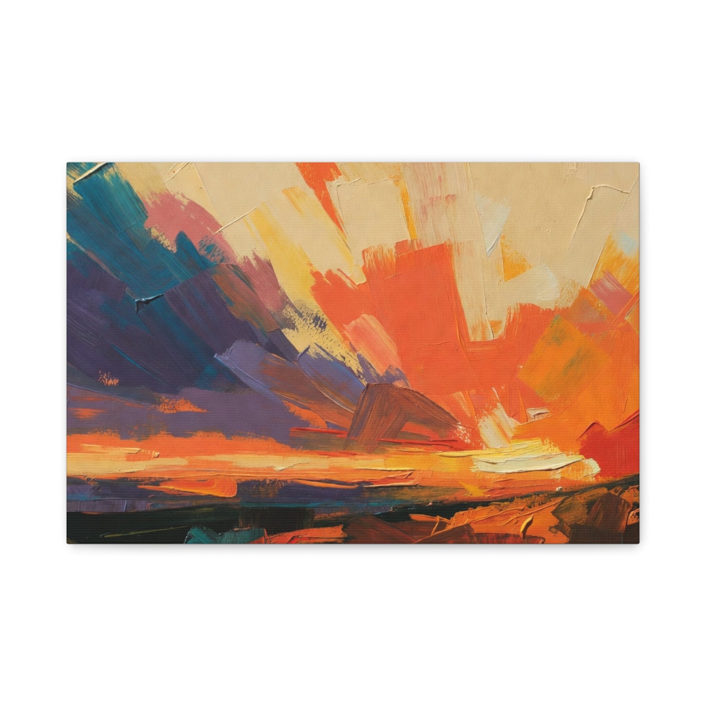 Abstract Sunset Landscape Canvas Print — Matte Stretched Wall Art