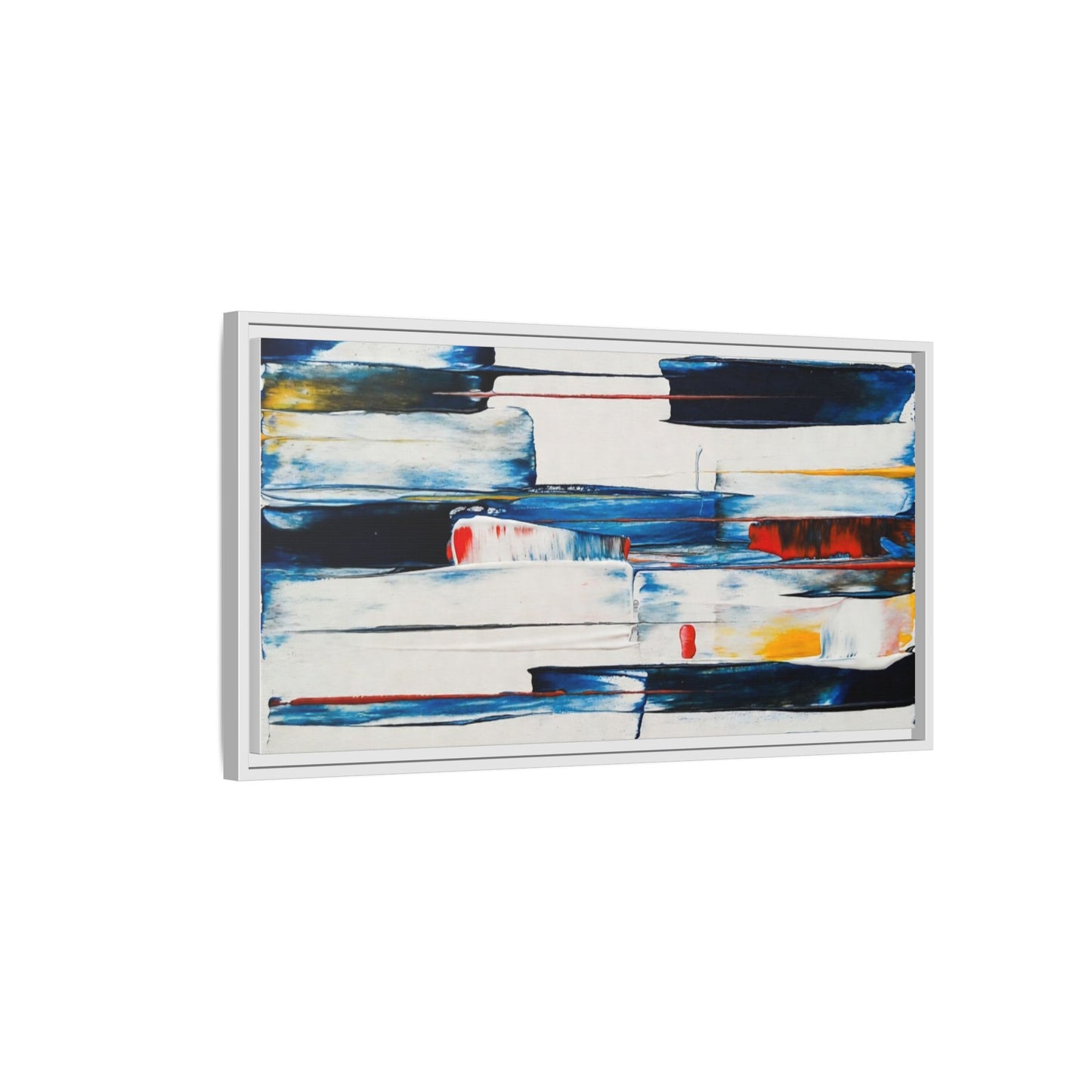 Abstract Coastal Brushstrokes Framed Canvas Print