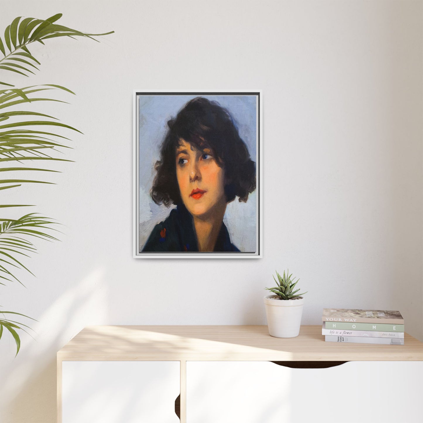 Mulher do chale verde (cropped) by Cyprien Eugene Boulet Framed Matte Canvas Print