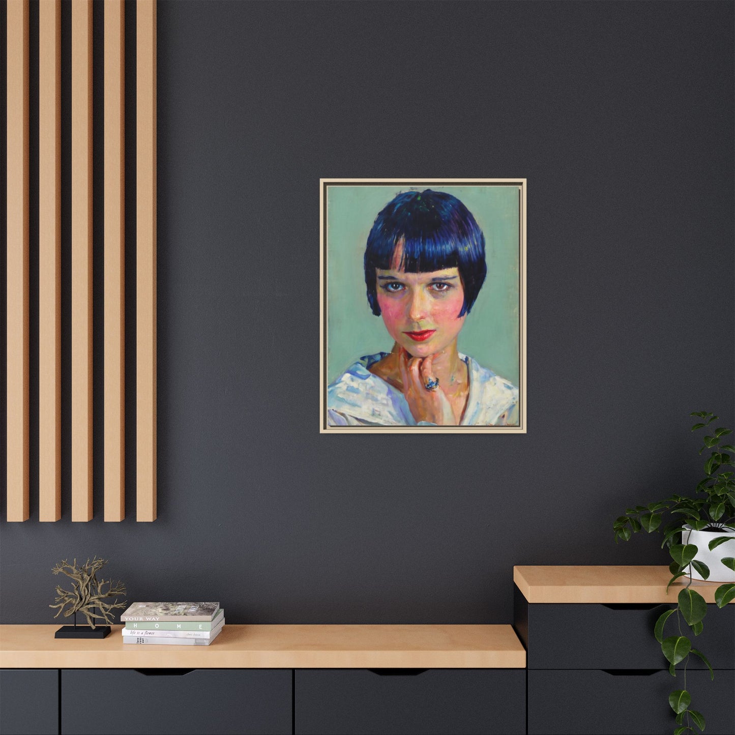 Framed Matte Canvas Portrait Print — Vintage Flapper Woman