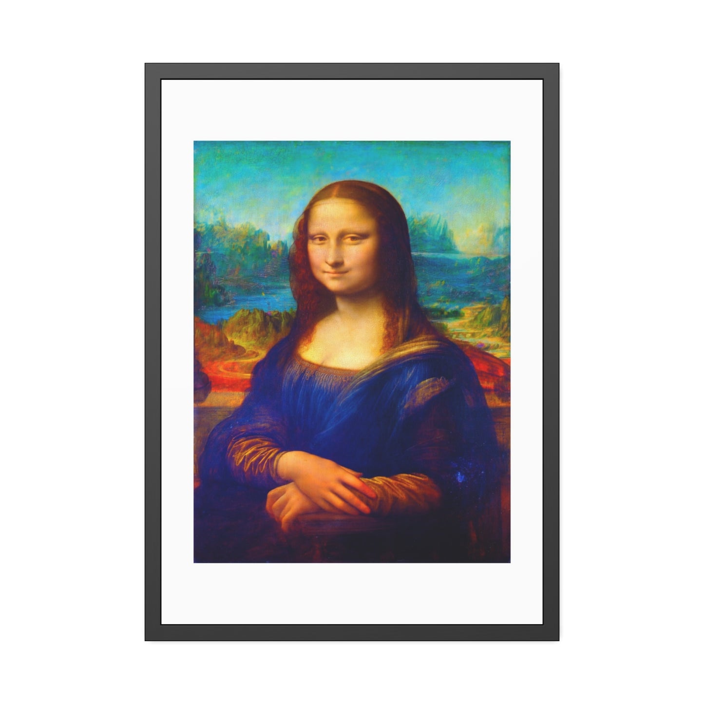 Framed Mona Lisa Poster — Classic Renaissance Art Print in Black Frame