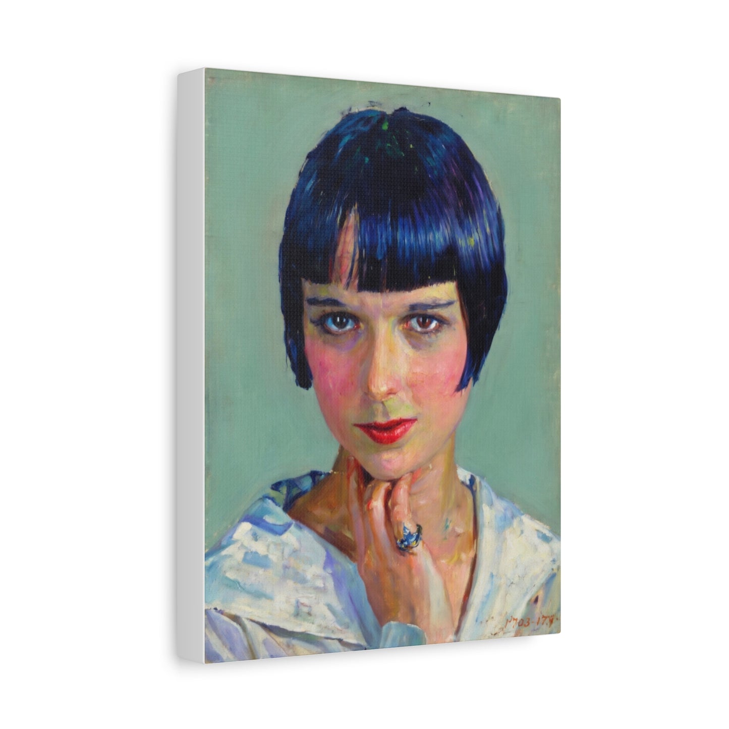 Portrait Canvas Print — Vintage Flapper Woman Matte Stretched Wall Art