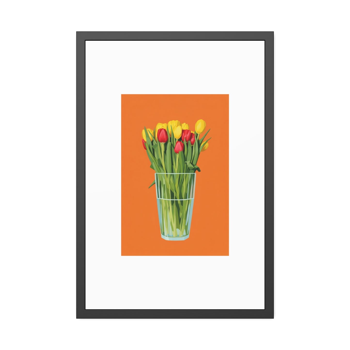 Framed Poster — Colorful Tulip Vase Wall Art (Spring Floral Print)