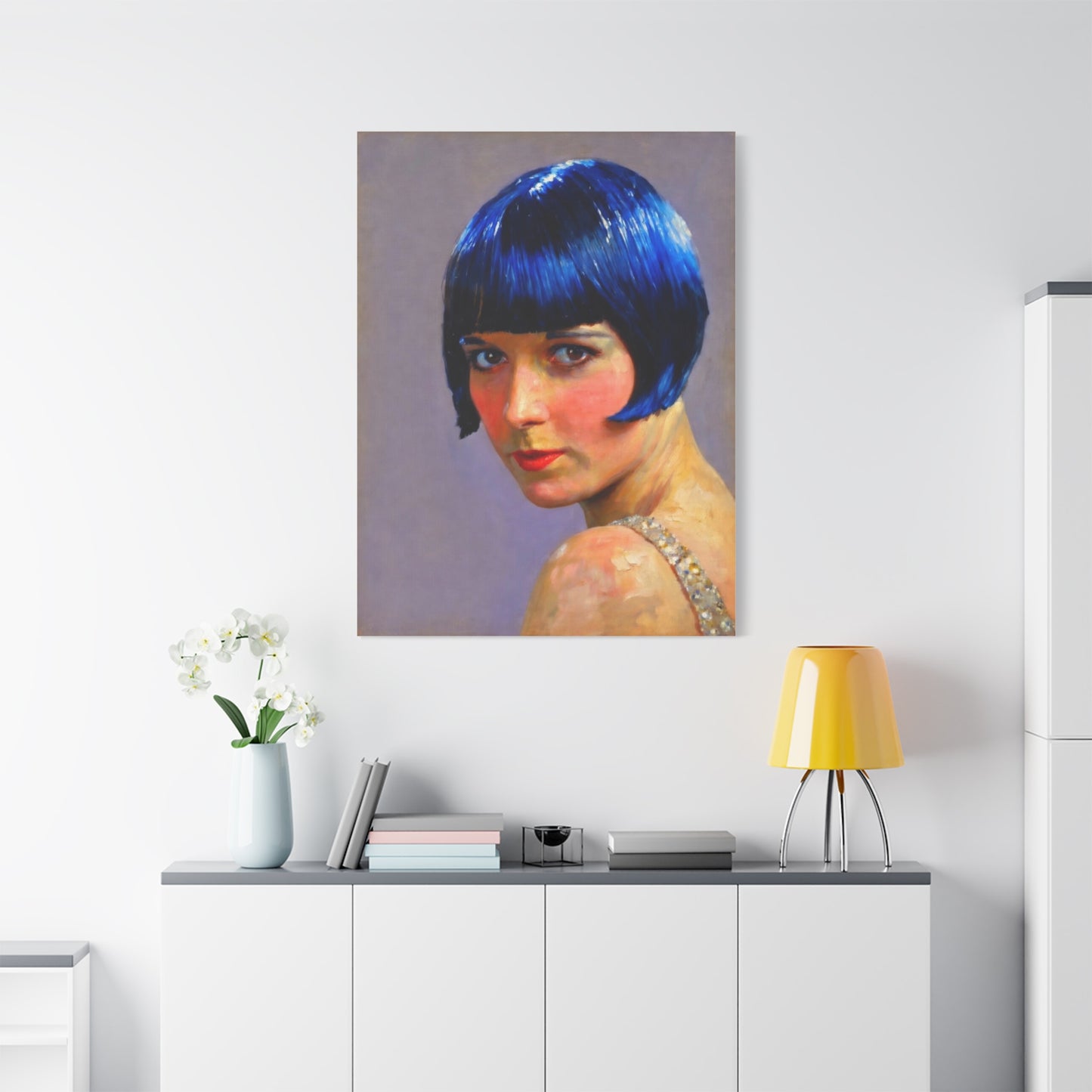 Blue Bob Portrait Matte Canvas Print - Stretched Wall Art