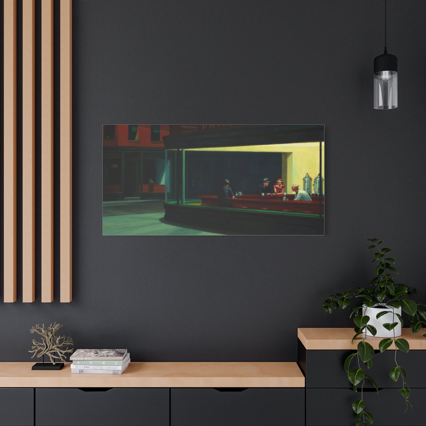 Nighthawks by Edward Hopper Matte Stretched Canvas Wall Art Print