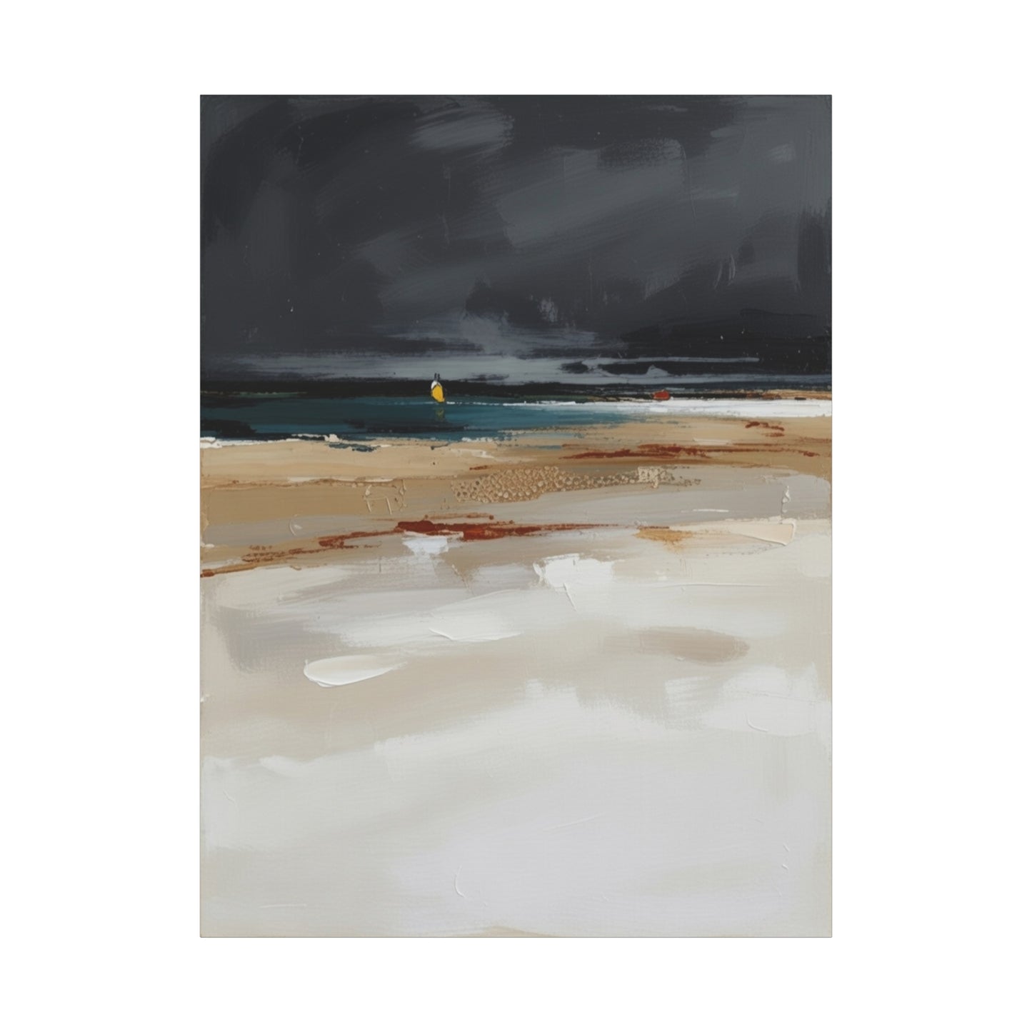 Beachscape Canvas Art — Stormy Seascape Matte Stretched Wall Art