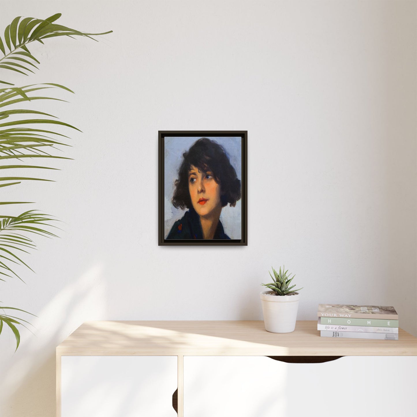 Mulher do chale verde (cropped) by Cyprien Eugene Boulet Framed Matte Canvas Print