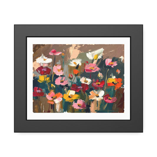 Framed Floral Poster — Colorful Abstract Flower Art Print