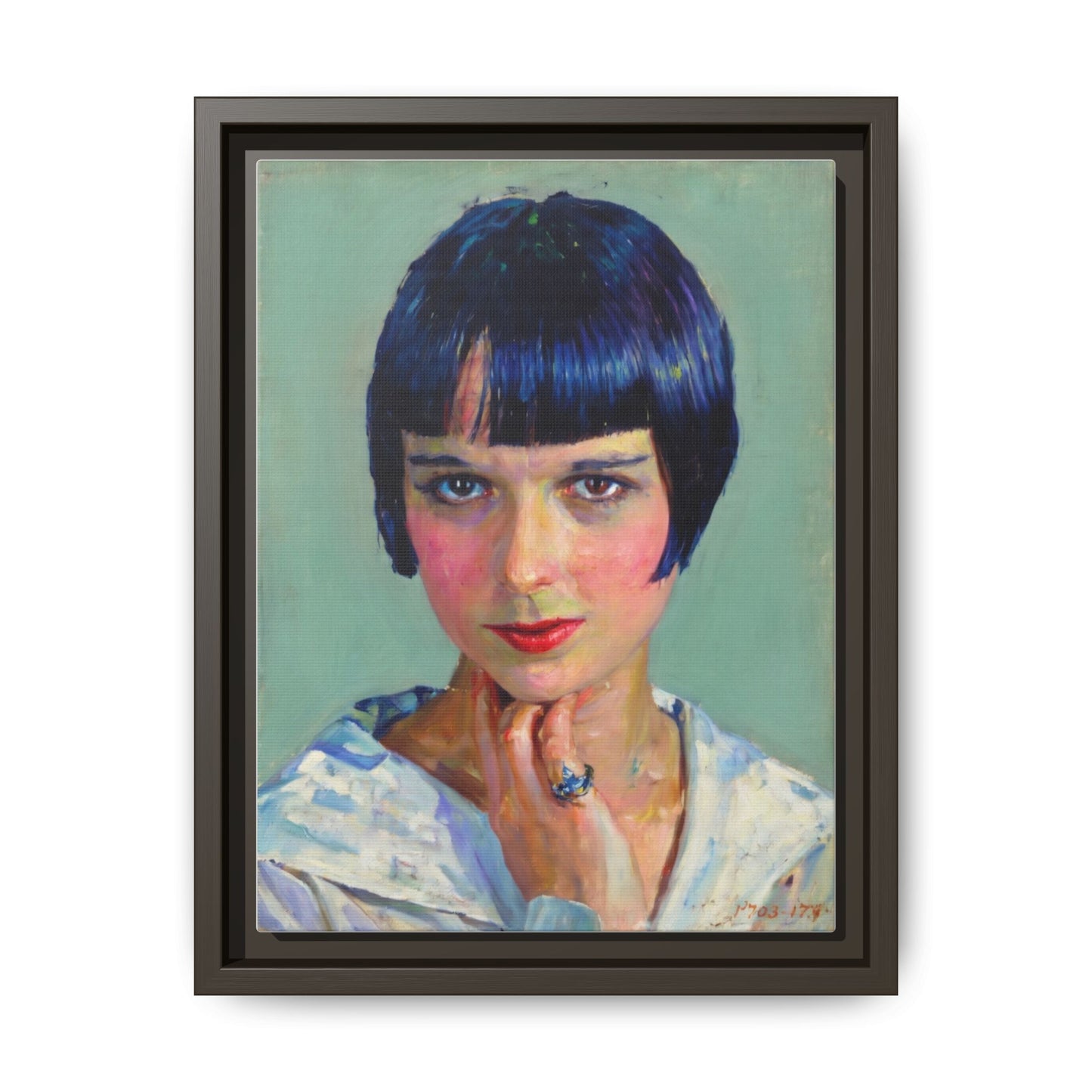 Framed Matte Canvas Portrait Print — Vintage Flapper Woman
