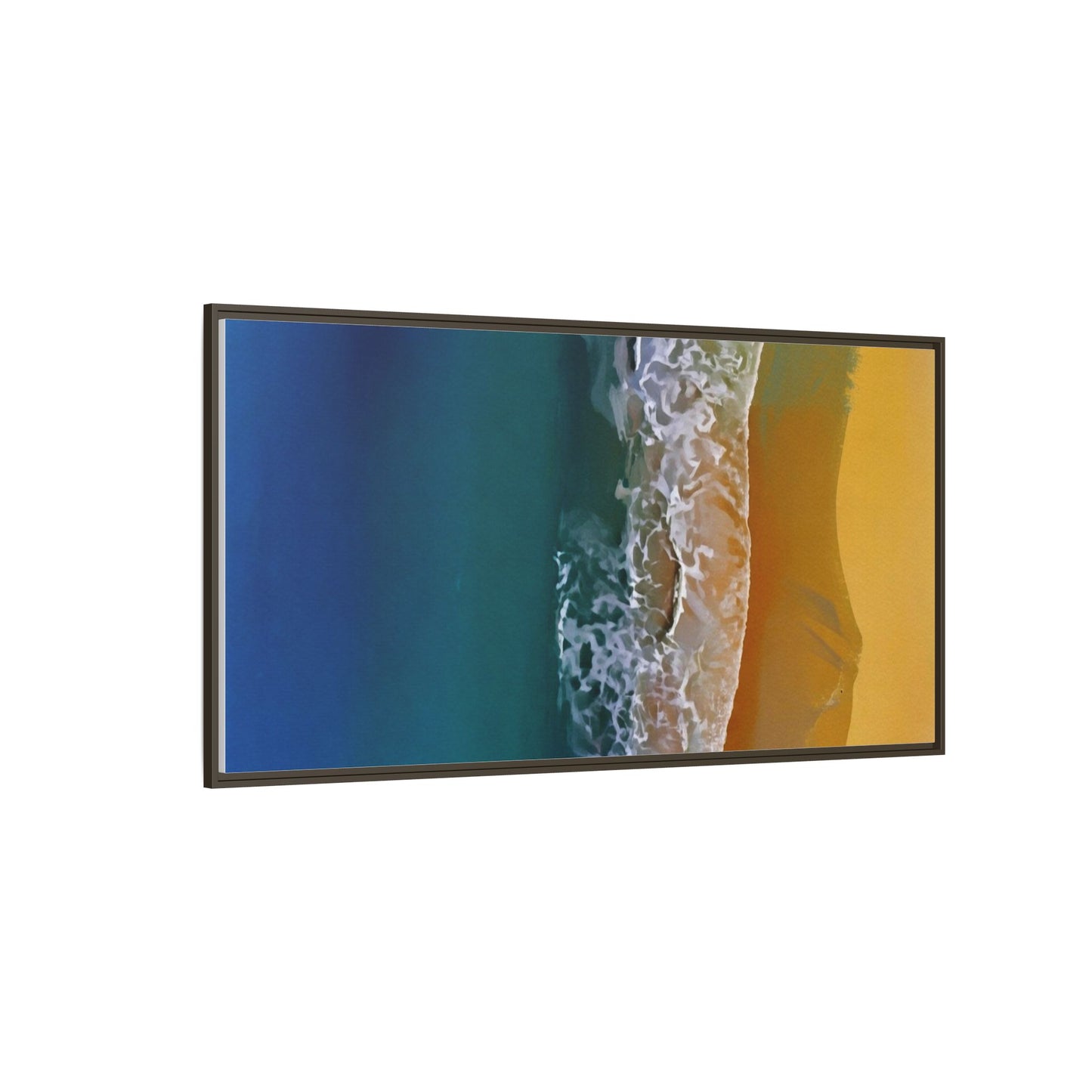 Framed Matte Canvas Seascape Print – Coastal Waves Wall Art