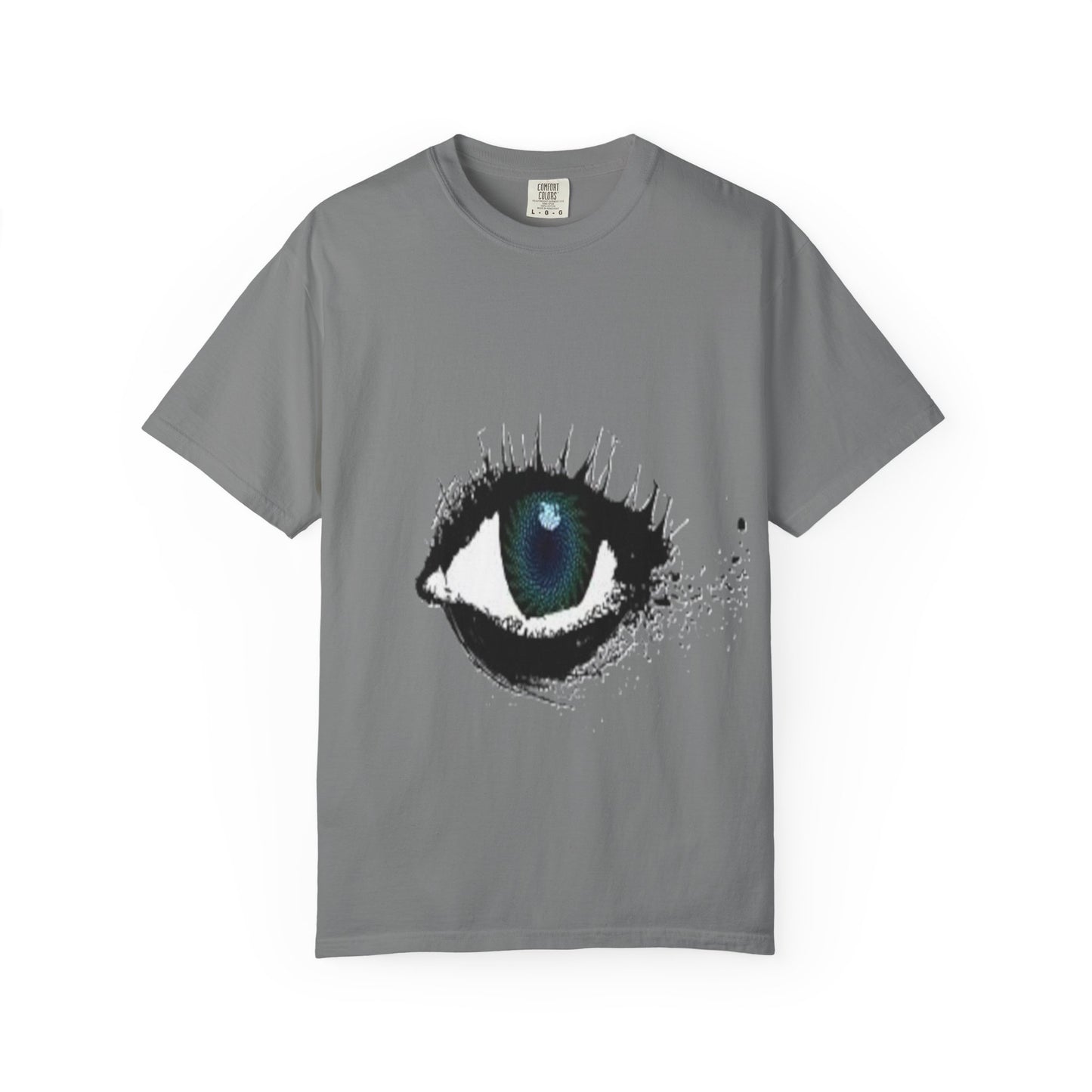 Eye Graphic T-Shirt — Blue Iris Grunge Art Tee