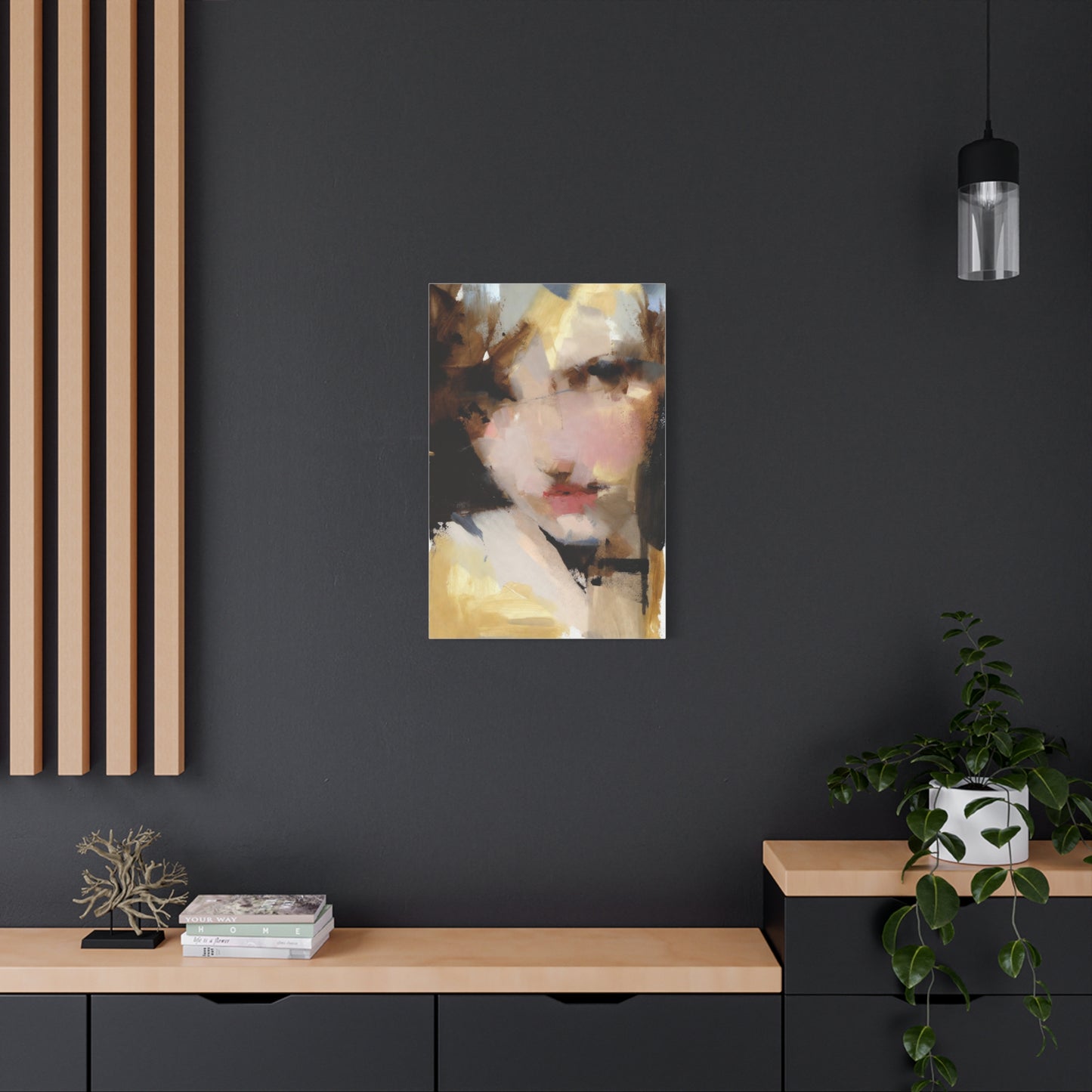Abstract Portrait Matte Canvas Print — Modern Feminine Wall Art