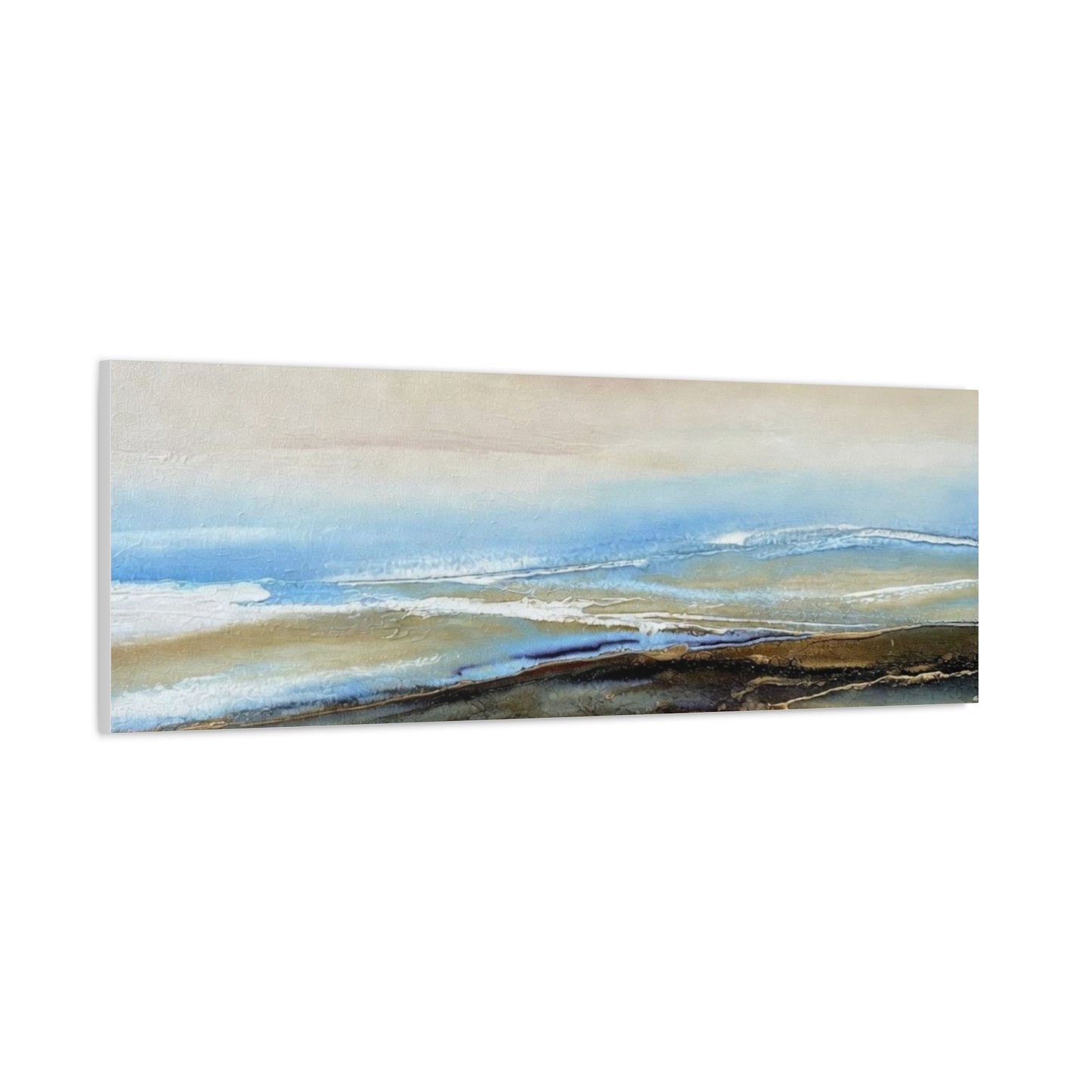 Coastal Abstract Matte Canvas Wall Art — Serene Ocean Horizon Stretch