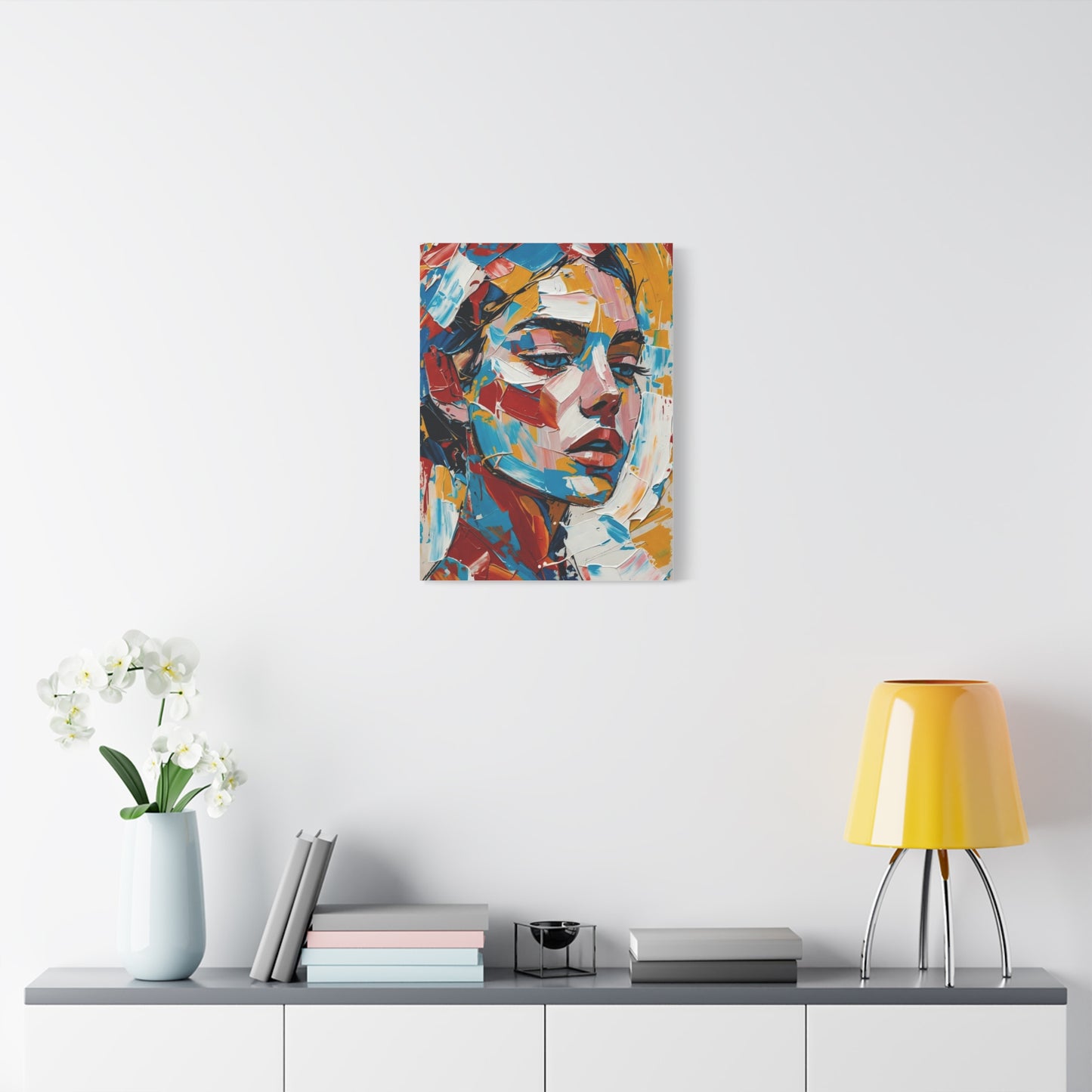 Abstract Colorful Portrait Matte Canvas Print — Modern Stretched Wall Art