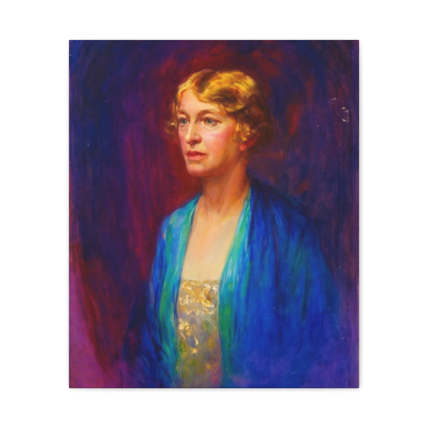 Vintage Portrait Matte Canvas Print — Elegant Early 20th‑Century Woman Wall Art