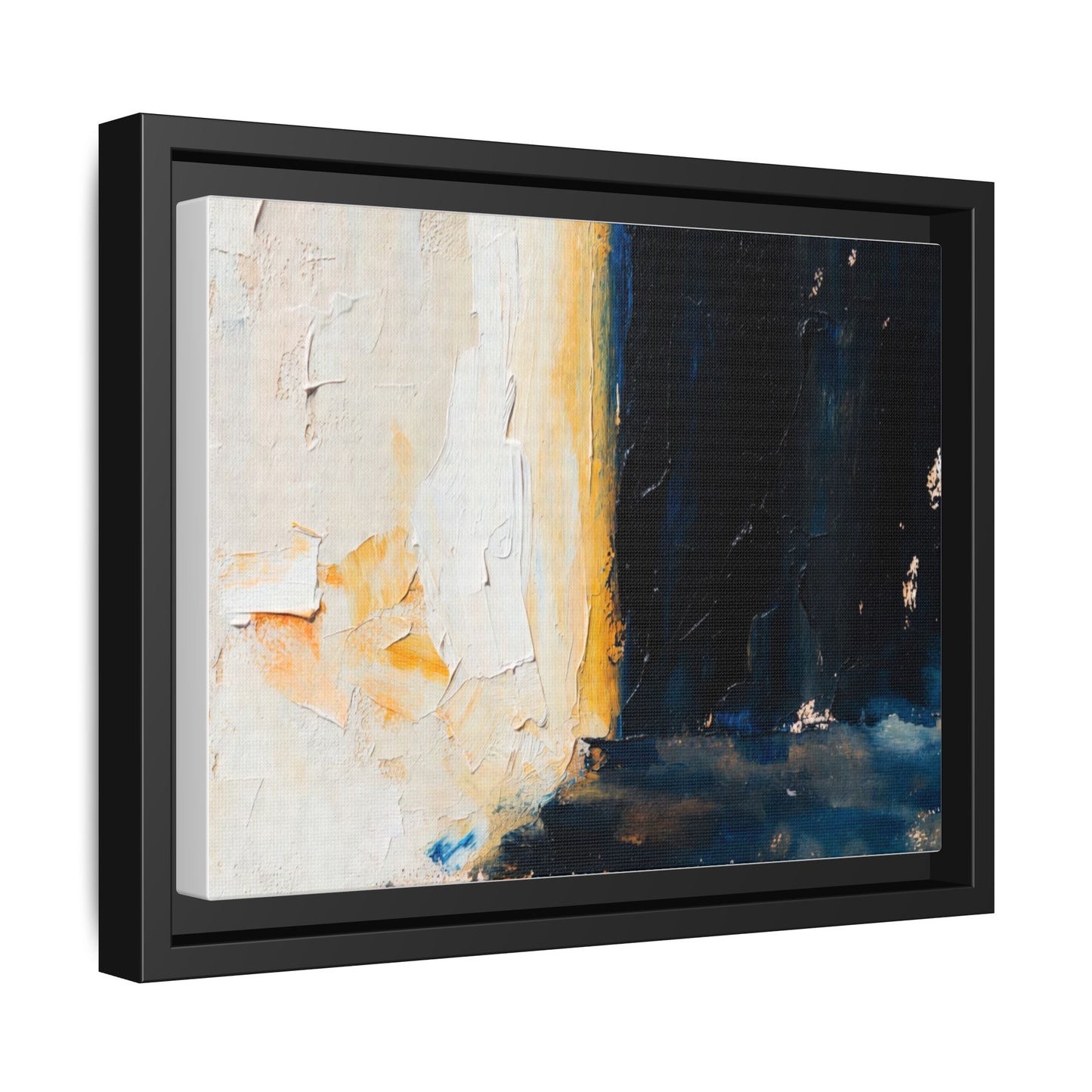 Abstract Coastal Texture Framed Canvas Art — Matte Multi-Color Wall Print
