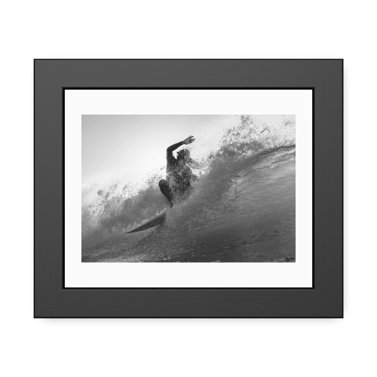 smashing a wave at Lobitos by Henry Espinoza Panta Framed Wall Art Poster