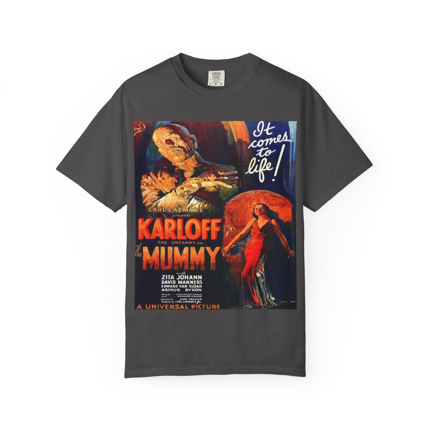 Mummy Movie Poster T‑Shirt — Vintage Karloff Horror Graphic Tee