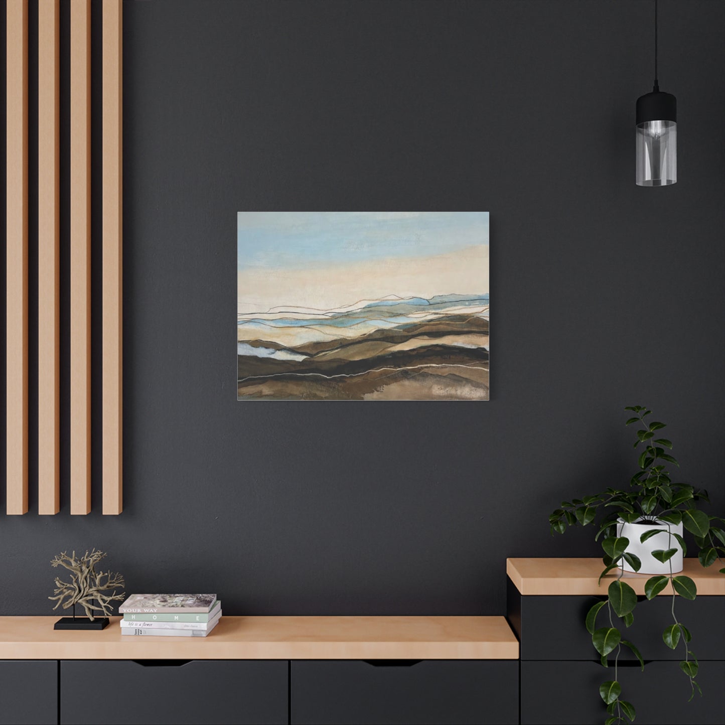 Abstract Coastal Landscape Matte Canvas – Stretched Wall Art