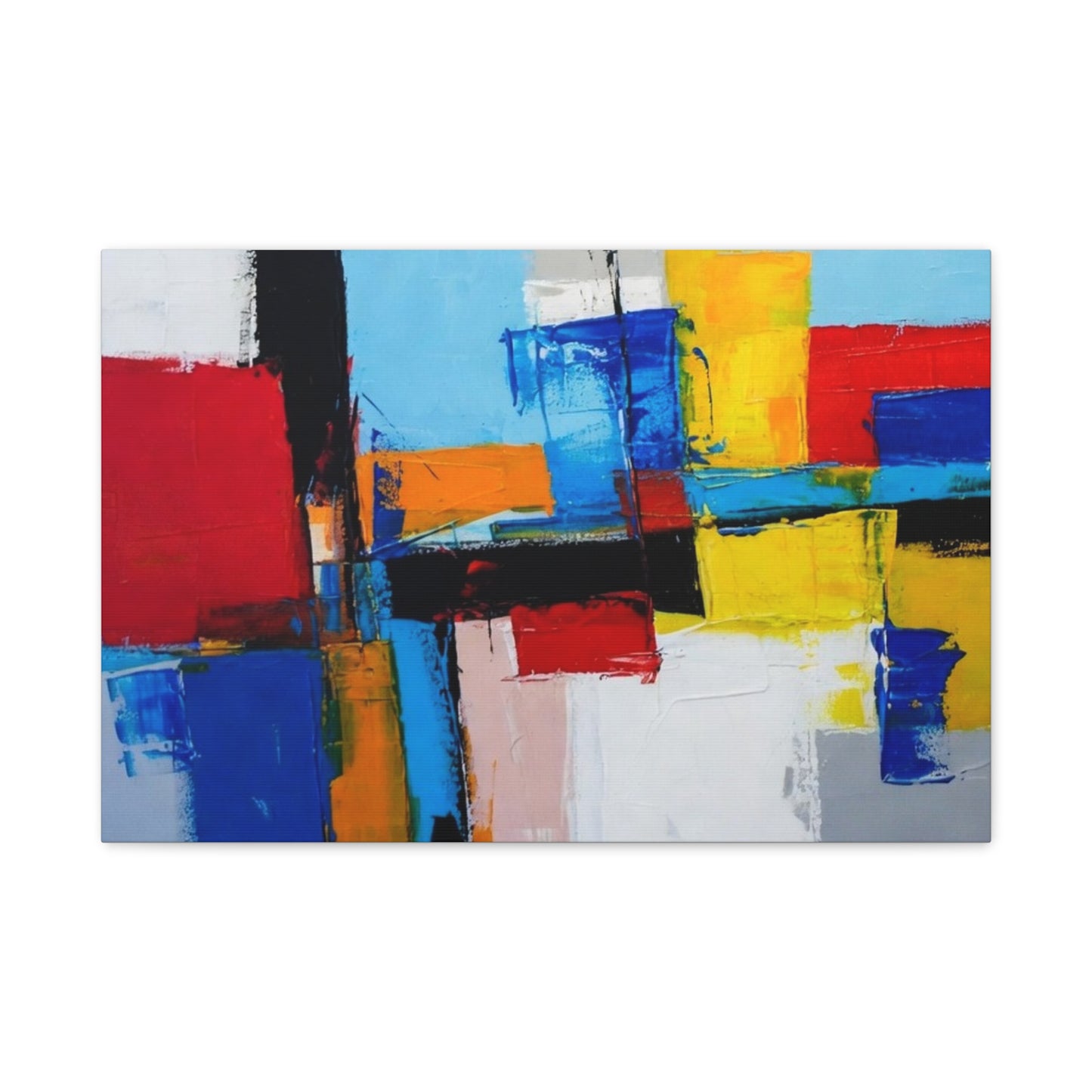 Abstract Color Block Canvas Print — Modern Geometric Wall Art